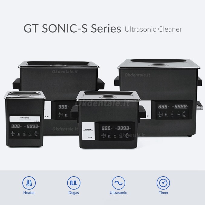Gt Sonic S-Serie Pulitore ad ultrasuoni pannello a sfioramento 2-9L 50-200w con pulizia ad acqua calda
